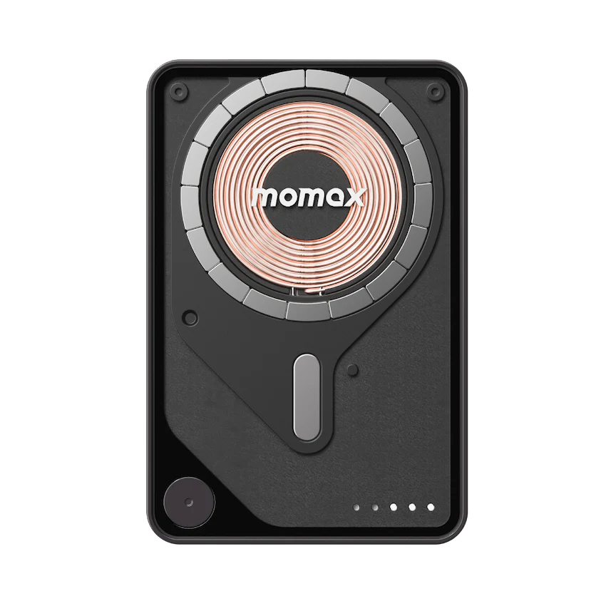 Momax 1-Power X Pro Magnetic Wireless Battery Pack (5000mAh) with Stand and Built-in USB-C Cable