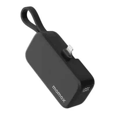Momax 1-Power Mini 20W 5000mAh 3-in-1 Battery Pack with lightning plug -Black