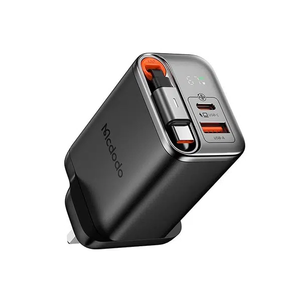 Mcdodo 40w GaN Fast Charger Retractable USB-C Cable Digital Watt Display - Image 2