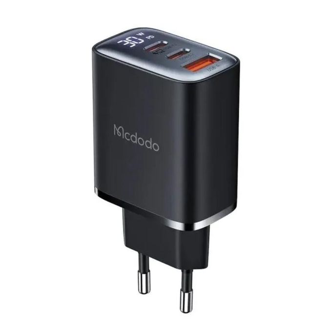 Mcdodo Wall Charger CH-2180 30W PD 3-Port 2C+1A Digital HD Black
