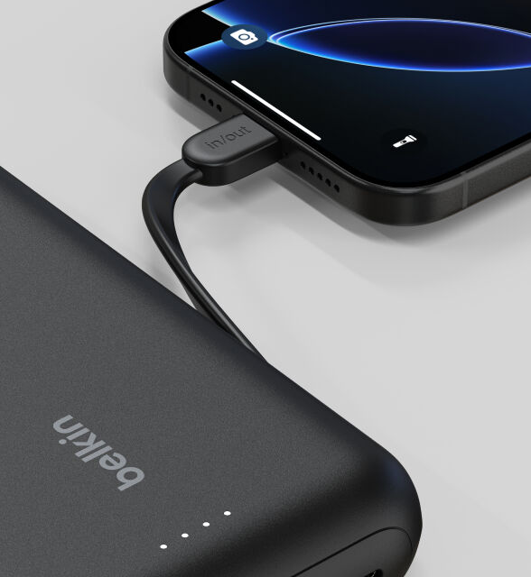 Belkin BOOSTCHARGE POWER BANK 20K W/INTEGRATED CABLE Black - Image 3